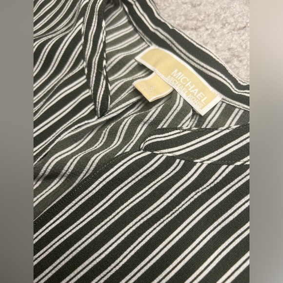 Michael Kors - Green and White Striped Blouse - Size Small - Picture 7 of 8